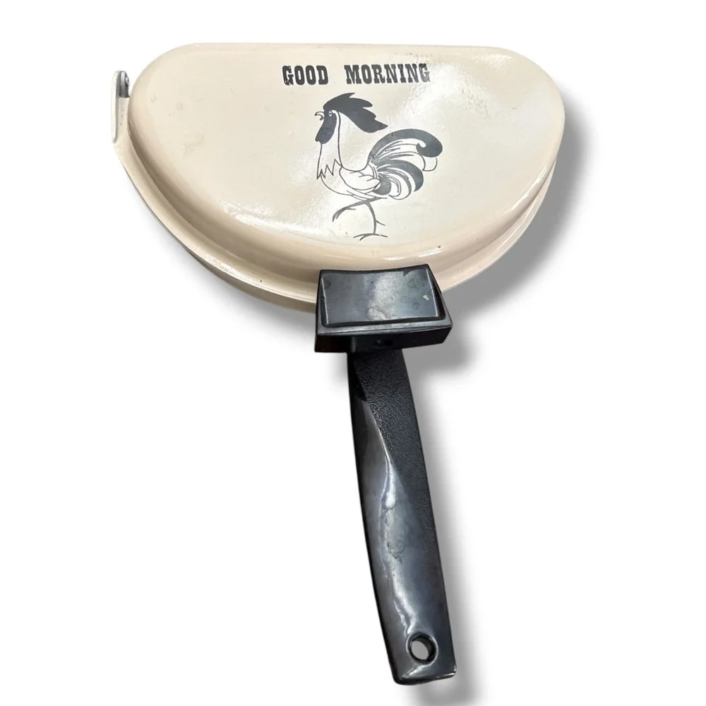 Vintage Nordic Ware Good Morning Rooster‎ Folding Omelet Pan Skillet